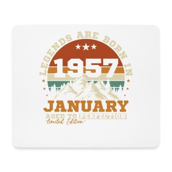 Janvier 1957 Vintage Rétro Cadeau D'anniversaire - Tapis de souris (format paysage) - blanc - Devant