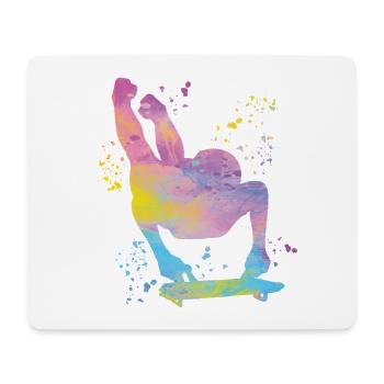 Bobsleigh Squelette Luge d’Hiver - Tapis de souris (format paysage) - blanc - Devant