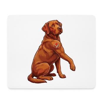 I Love Mom – Muskulöser Foxred Labrador Design - Mousepad (Querformat) - Weiß - Vorne