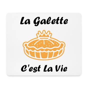 Humour galette des rois - Tapis de souris (format paysage) - blanc - Devant
