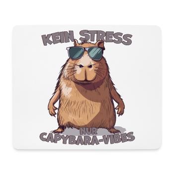 Capybara Saying No Stress Only Vibes - Mouse Pad (horizontal) - white - Front
