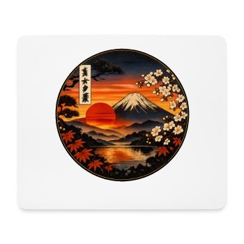 Fuji Evening Japan Sunset at the Lake 富士 - Mouse Pad (horizontal) - white - Front