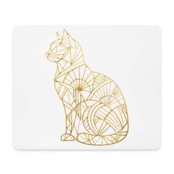 Art Deco Golden Cat - Mouse Pad (horizontal) - white - Front