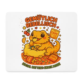 Cozy Rebellious Shirt, Snack Fashion - Mouse Pad (horizontal) - white - Front