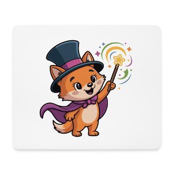 Renard Magique avec Bâton Stellaire - Tapis de souris (format paysage) - blanc - Devant