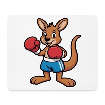 Kangaroo Boxer Cartoon – Wrestler - Mouse Pad (horizontal) - white - Front