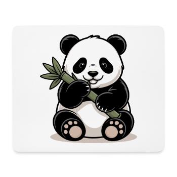 Panda avec un bâton de bambou - Tapis de souris (format paysage) - blanc - Devant