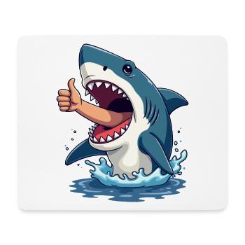 Bonne chance à l’humour de requin - Tapis de souris (format paysage) - blanc - Devant