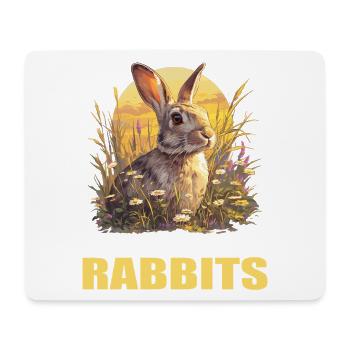 Hasen Hase - Mousepad (Querformat) - Weiß - Vorne