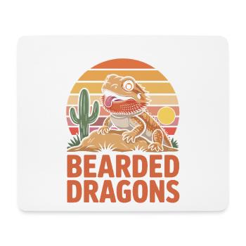 Bearded Dragon Sonnenuntergang Liebe - Mousepad (Querformat) - Weiß - Vorne