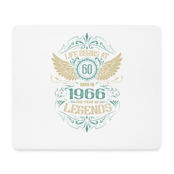 60. Geburtstag Leben beginnt Engel Flügel Jahrgang - Mousepad (Querformat) - Weiß - Vorne