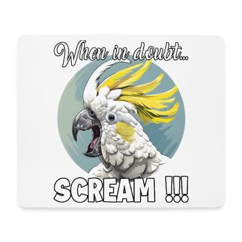 Witziges Kakadu T, schreiender Vogel für Kakadu Me - Mousepad (Querformat) - Weiß - Vorne