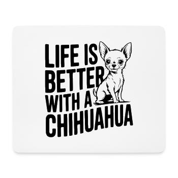 La vie est plus belle avec un chihuahua - Tapis de souris (format paysage) - blanc - Devant