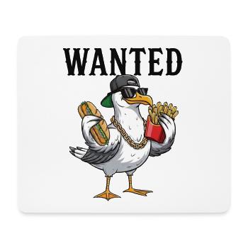 Gesuchte Möwe Mit Pommes Und Fischbrötchen - Mousepad (Querformat) - Weiß - Vorne
