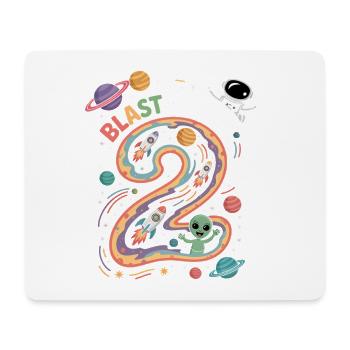 Abflug ins Weltall 2. Geburtstag Kindergeburtstag - Mousepad (Querformat) - Weiß - Vorne