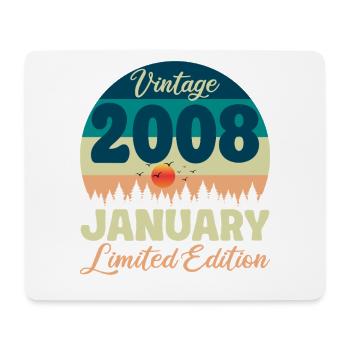 Birthday January 2008 Gift Vintage Limited - Mouse Pad (horizontal) - white - Front