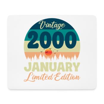 Birthday January 2000 Gift Vintage Limited - Mouse Pad (horizontal) - white - Front