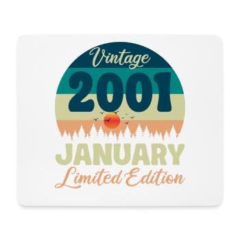 Birthday January 2001 Gift Vintage Limited - Mouse Pad (horizontal) - white - Front