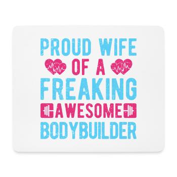 Motivation en forme : Fière épouse d’un bodybuilder cadeau - Tapis de souris (format paysage) - blanc - Devant
