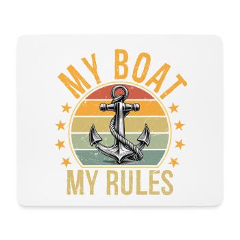 My Boat My Rules Funny Boating Captain - Mousepad (Querformat) - Weiß - Vorne