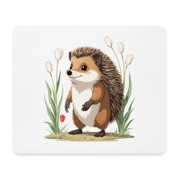 Hedgehog in the tulip bed - Mouse Pad (horizontal) - white - Front
