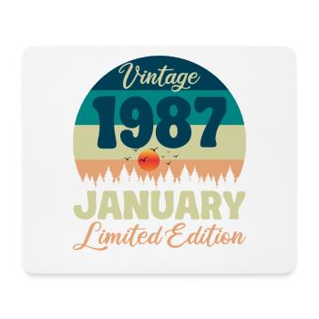 Anniversaire Janvier 1987 Cadeau Vintage Limited - Tapis de souris (format paysage) - blanc - Devant