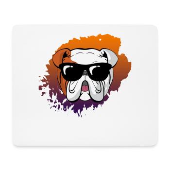 Lunettes de soleil Bulldog Cool Rétro Disco Art coloré - Tapis de souris (format paysage) - blanc - Devant
