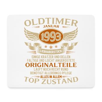 33rd Birthday Gift Classic Car January 1993 - Mouse Pad (horizontal) - white - Front