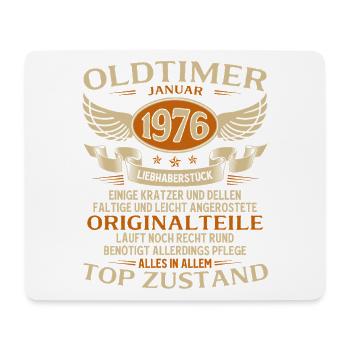 50th Birthday Gift Vintage Car January 1976 - Mouse Pad (horizontal) - white - Front