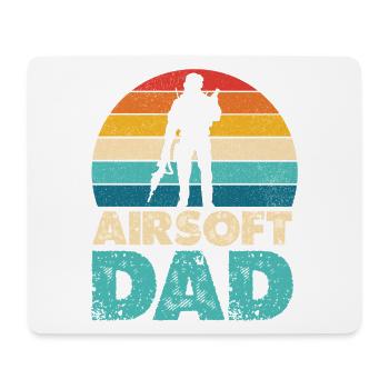 Airsoft Dad Retro Sunset Silhouette - Mouse Pad (horizontal) - white - Front