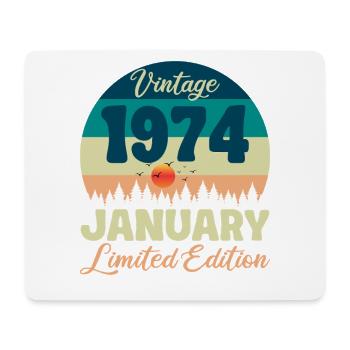 Anniversaire Janvier 1974 Cadeau Vintage Limited - Tapis de souris (format paysage) - blanc - Devant