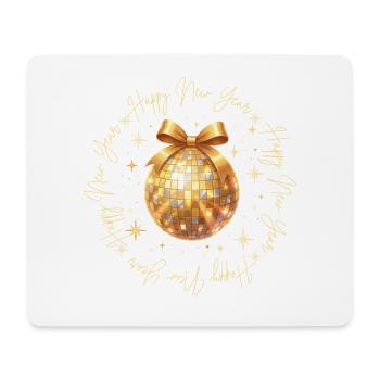 Disco Ball – Luxury Golden Happy New Year 2026 - Tapis de souris (format paysage) - blanc - Devant