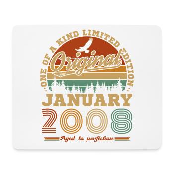 January 2008 Vintage Retro Birthday Gift - Mouse Pad (horizontal) - white - Front