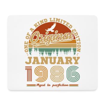 Janvier 1986 Vintage Rétro Cadeau D'anniversaire - Tapis de souris (format paysage) - blanc - Devant