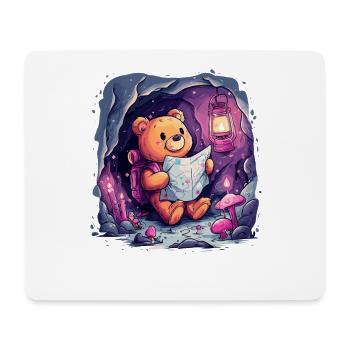 Teddy bear on a discovery tour - Mouse Pad (horizontal) - white - Front