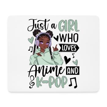 Just A Girl Who Loves Anime And K-Pop - Mouse Pad (horizontal) - white - Front