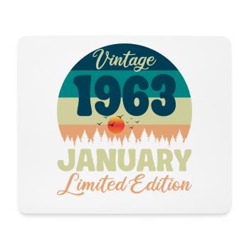 Birthday January 1963 Gift Vintage Limited - Mouse Pad (horizontal) - white - Front