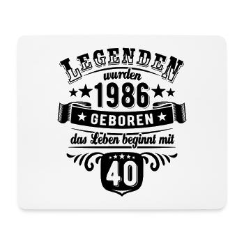 Legends were born in 1986 | 40 years - Mouse Pad (horizontal) - white - Front