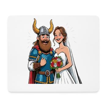 Mariage de la légende viking viking Sailor Odin Raven - Tapis de souris (format paysage) - blanc - Devant