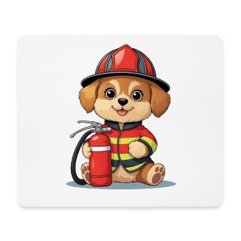 Feuerwehrhund Welpe im Einsatz - Mousepad (Querformat) - Weiß - Vorne