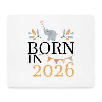 Born in 2026 Baby Elefant bald Mama Geschenk - Mousepad (Querformat) - Weiß - Vorne