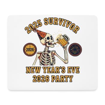 Silvesterparty 2025 Survivor 2026 - Mousepad (Querformat) - Weiß - Vorne