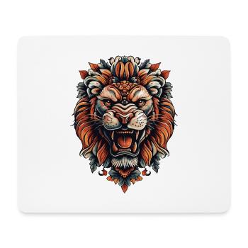 Lion Lion Head - Tapis de souris (format paysage) - blanc - Devant
