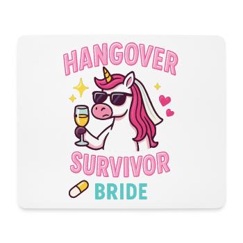 Hangover Braut Einhorn, JGA Party Spaß - Mousepad (Querformat) - Weiß - Vorne