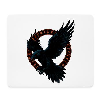 Wikinger Rabe Runen, Nordisch Magie Motiv - Mousepad (Querformat) - Weiß - Vorne