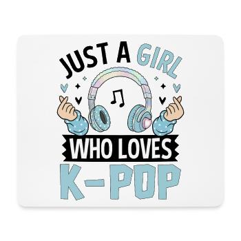 Une fille qui adore la K-Pop - Tapis de souris (format paysage) - blanc - Devant
