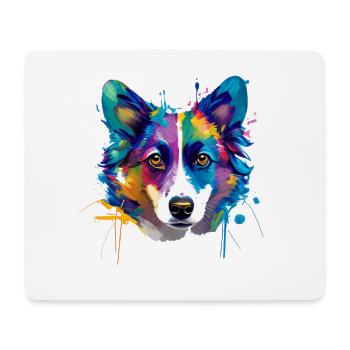 Colorful Pembroke Welsh Corgi Splash Art Dog Mom - Mouse Pad (horizontal) - white - Front