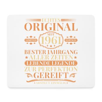 Birthday Vintage 1961 Born Vintage - Mouse Pad (horizontal) - white - Front