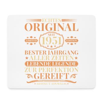 Geburtstag Jahrgang 1951 geboren Vintage - Mousepad (Querformat) - Weiß - Vorne