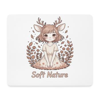 Soft Nature Zartes Anime Fawn Girl - Mousepad (Querformat) - Weiß - Vorne